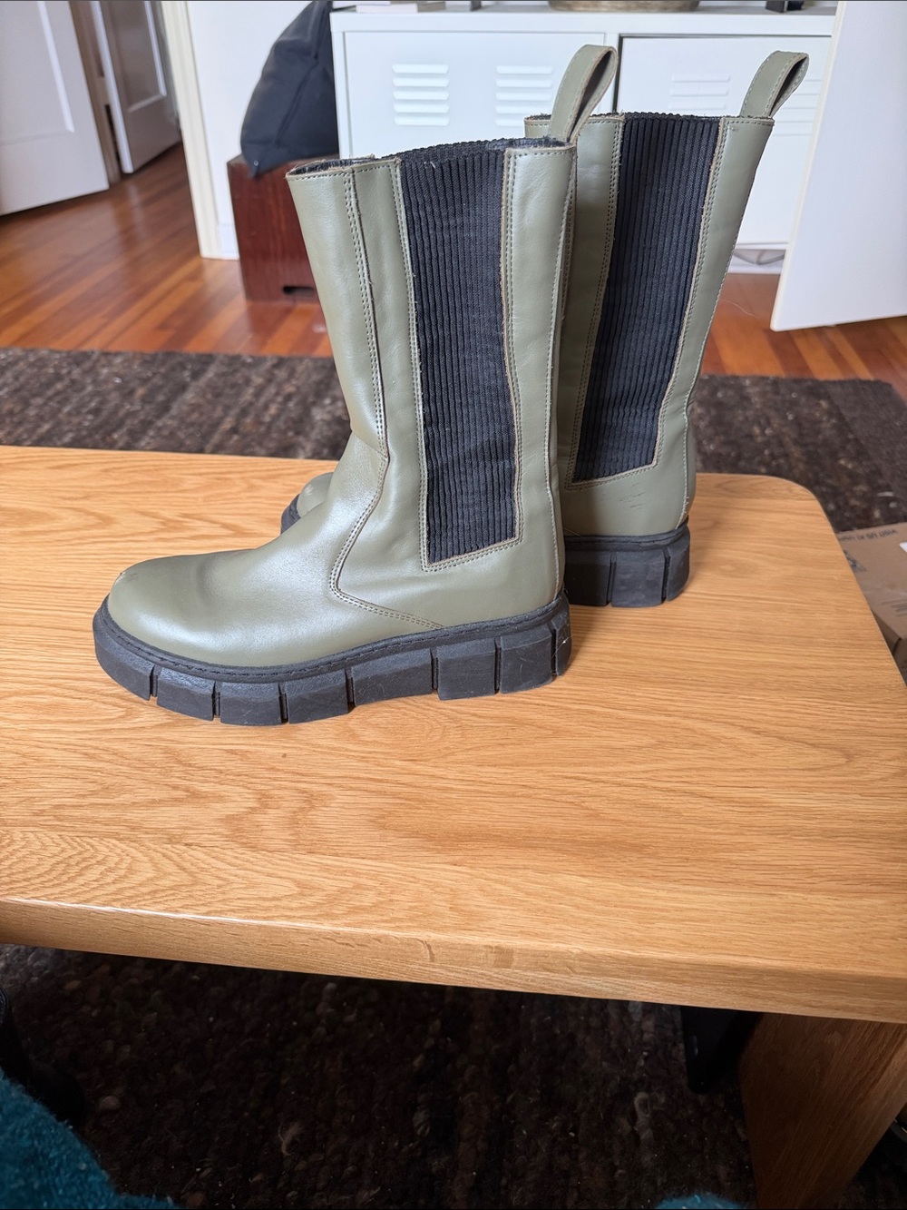 Alohas Olive Green Lug Sole Boots